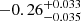 $ -0.26_{-0.035}^{+0.033} $