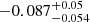 $ -0.087_{-0.054}^{+0.05 } $