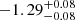 $ -1.29^{+0.08}_{-0.08} $