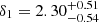 $ \delta_1 = 2.30^{+0.51}_{-0.54} $