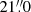 $ 21{{\overset{\prime\prime}{.}}}0 $