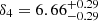 $ \delta_4 = 6.66^{+0.29}_{-0.29} $
