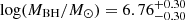 $ \log(M_{\mathrm{BH}}/M_{\odot}) = 6.76^{+0.30}_{-0.30} $