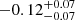 $ -0.12^{+0.07}_{-0.07} $