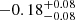 $ -0.18^{+0.08}_{-0.08} $