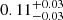 $ 0.11^{+0.03}_{-0.03} $