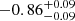 $ -0.86^{+0.09}_{-0.09} $