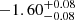 $ -1.60^{+0.08}_{-0.08} $