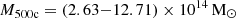 $ M_{\mathrm {500c}} = \left (2.63 {-} 12.71 \right ) \times 10^{14}\,{\rm M}_{\odot } $