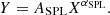 $$ Y = A_{\mathrm {SPL}} X^{\alpha _{\mathrm {SPL}}}. $$