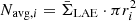 $ N_{{\mathrm {avg}},i} = \bar {\Sigma }_{\mathrm {LAE}} \cdot \pi r_i^2 $