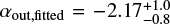 $\alpha_\text{out,fitted}=-2.17^{+1.0}_{-0.8}$