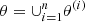 $ \theta = \cup^n_{i=1} \theta^{(i)} $