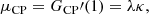 $$ \begin{aligned} \mu _{\rm CP}&= G_{\rm CP}\prime (1) = \lambda \kappa , \end{aligned} $$