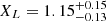 $ X_L = 1.15^{+0.15}_{-0.13} $
