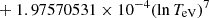 $ \phantom{\exp[} + 1.97570531\times 10^{-4} (\ln T_{\mathrm{eV}})^{7} $