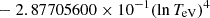 $ \phantom{\exp[} - 2.87705600 \times 10^{-1} (\ln T_{\mathrm{eV}})^{4} $