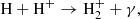 $$ \begin{aligned} \mathrm{H + H^{+} \rightarrow H_2^{+} + \gamma }, \end{aligned} $$