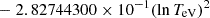 $ \phantom{\exp [} - 2.82744300 \times 10^{-1} (\ln T_{\mathrm{eV}})^{2} $