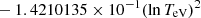 $ \phantom{\exp [} -1.4210135 \times 10^{-1} (\ln T_{\mathrm{eV}})^{2} $