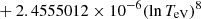 $ \phantom{\exp [} +2.4555012\times 10^{-6} (\ln T_{\mathrm{eV}})^{8} $