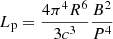 $$ \begin{aligned} L_{\rm p}&= \frac{4\pi ^4R^6}{3c^3} \frac{B^2}{P^4} \end{aligned} $$