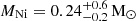 $ M_{\mathrm{Ni}}= 0.24^{+0.6}_{-0.2}\,\mathrm{M}_\odot $