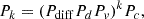$$ \begin{aligned} P_{k}=(P_{\mathrm{diff}}P_{d}P_{v})^{k}P_{c}, \end{aligned} $$