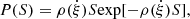 $$ \begin{aligned} P(S) = \rho (\dot{\xi })S{\mathrm{exp}}[-\rho (\dot{\xi })S], \end{aligned} $$