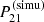 $ P_{21}^{\mathrm{(simu)}} $