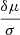 $ \frac{\delta \mu}{\sigma} $