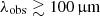 $ \lambda_{\mathrm{obs}} \gtrsim 100\,\rm {\upmu}m $