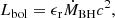$$ \begin{aligned} L_{\rm bol} = \epsilon _{\rm r} \dot{M}_{\rm BH}c^2, \end{aligned} $$