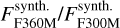 $\[F_{\mathrm{F} 360 \mathrm{M}}^{\text {synth.}} / F_{\mathrm{F} 300 \mathrm{M}}^{\text {synth.}}\]$