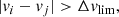 $$ \begin{aligned} |{v}_i - {v}_j| > \Delta {v}_{\rm lim}, \end{aligned} $$