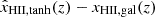 $ {\hat{x}}_{\mathrm{HII, tanh}}(z) - x_{\mathrm{HII, gal}}(z) $