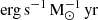 $ {\rm erg\,s^{-1}\,M^{-1}_{\odot}\,yr} $