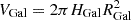 $ V_{\mathrm {Gal}}=2 \pi H_{\mathrm {Gal}} R_{\mathrm {Gal}}^2 $