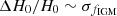 $ \Delta H_0/H_0\sim \sigma _{f_{\mathrm {IGM}}} $