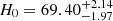 $ H_0 = 69.40_{-1.97}^{+2.14} $
