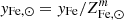 $ y_{\mathrm {Fe,\odot }}=y_{\mathrm {Fe}}/Z_{\mathrm {Fe,\odot }}^m $