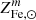 $ Z^m_{\mathrm {Fe,\odot }} $
