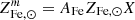$ Z^m_{\mathrm {Fe,\odot }} = A_{\mathrm {Fe}} Z_{\mathrm {Fe,\odot }} X $
