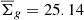 $ \overline{\Sigma}_{g} = 25.14 $