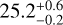 $25.2_{-0.2}^{+0.6}$
