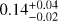 $0.14_{-0.02}^{+0.04}$