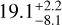 $19.1_{-8.1}^{+2.2}$