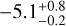 $-5.1_{-0.2}^{+0.8}$