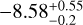 $-8.58_{-0.2}^{+0.55}$