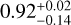$0.92_{-0.14}^{+0.02}$